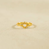 Sun Shape 18K Gold-Plated Ring